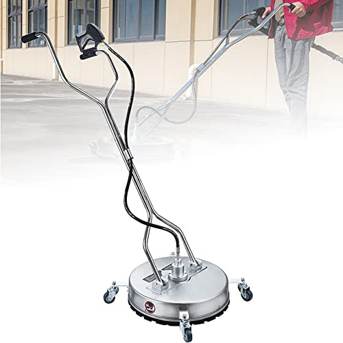 Limpiador de superficies de suelo, limpiador de superficies planas con gatillo giratorio de 21 pulgadas para lavadora a presión de hasta 4000 PSI, conector rápido de 3/8 con ruedas para calzadas