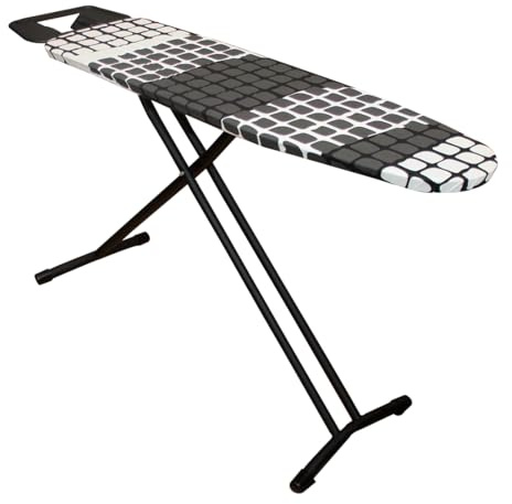 Acomoda Textil - Tabla de Planchar Altura Ajustable con Estructura Metálica Estable, Amplia y Plegable con Funda 100% Algodón. Soporte para Planchar Antideslizante Fácil Almacenaje. (Super)