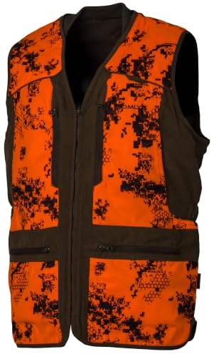 Somlys Gilet Réversible Classy Homme Orange et Camouflage Marron, 85% Polyester 15% Nylon - 611N