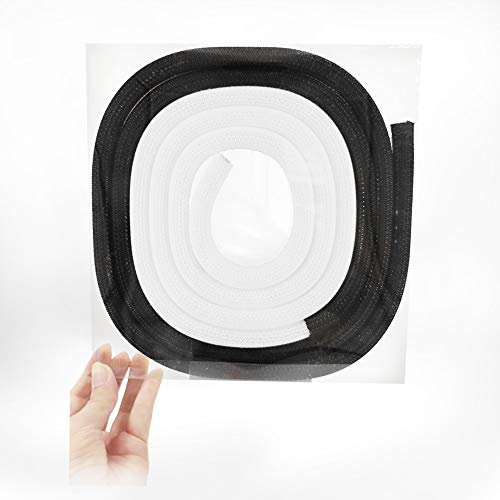 YIXISI Lungo 3m Diametro 13cm Guaina Cavi, Guaina Ignifugo, Raccogli Cavi, Flessibile, Gestione del Cavo, per TV/Computer/Audio Manicotti Protezione (Bianco e Nero 1.5m)