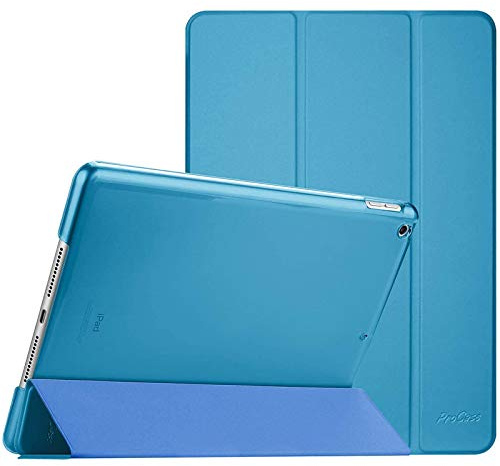 Procase Funda para iPad 10,2 Pulgadas 9.ª/8.ª/ 7.ª Generación 2021/2020/2019 Modelo, Carcasa Dura Cubierta Protectora Tapa Inteligente Plegable para Nuevo iPad 9a/8a/7a Gen 10.2 -Azul Celeste