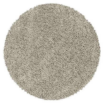 HomebyHome Teppich Rund Hochflor 120 cm Rund - Shaggy Teppich Wohnzimmer Natur Extra Weich und Flauschig - Langflor Teppiche für Schlafzimmer, Küche, Flur - Carpet, Halı, Kilim