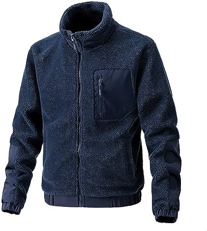 Herren Fleecejacke Dicke Flanell Teddyfleece Jacke Teddy Fell Thermo Felljacke Schafwolle Übergröße Wolljacke Lammfelljacke Zipper Militär Kuscheljacke Teddyjacke