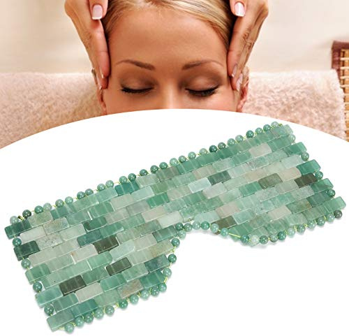 NSXAYIWE Masque pour les yeux en pierre de jade apaisante et relaxante, coussinet pour les yeux en pierre de jade pour un effet rafraîchissant et rafraîchissant, masque pour les yeux en jade, appareil