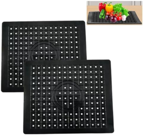 ZTMAKYLH Spülbeckenmatte, 2 Stücke Spülbeckeneinlage Gummi, Spülmatte für Spülbecken, Sink Mat für Spülbecken, Matte Spülbeckenschutz, für Schnelle Spülen und Entwässerung (26 x 31 cm, Schwarz)