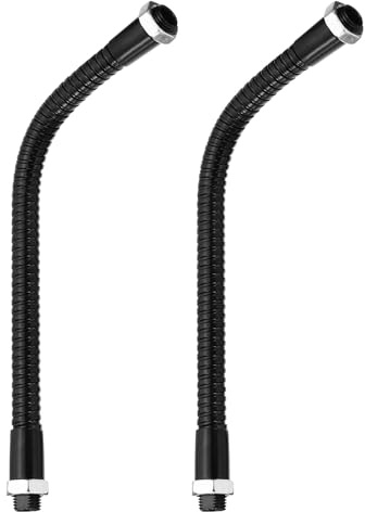 PATIKIL 20 cm (7,9 tum) universell svanhalsslang, 2 st M8 till M10 fin gänga böjbar positioneringsslang i metall flexibel armrörsförlängning för lampa, gör-det-själv-utrustning, svart