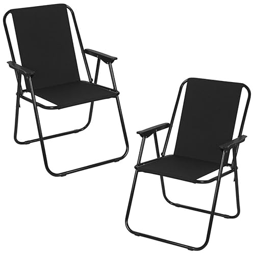 URBNLIVING Garden Patio Metal Folding Spring Deck Chairs Are Perfect For Camping, Beach Picnics, and Outdoor Gatherings