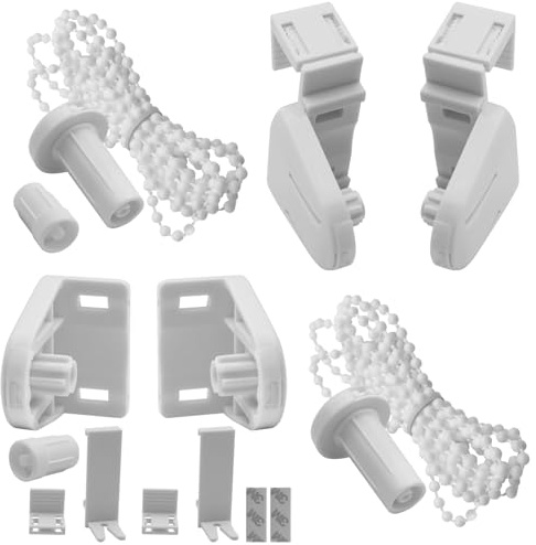 Piuluvor® 2 Set Kit Accessori per Tenda a Rullo Ricambio per Tende a Rullo a Morsetto, 17mm Staffa per Finestra a Morsetto non Richiede Foratura per Tende a Rullo Doppie