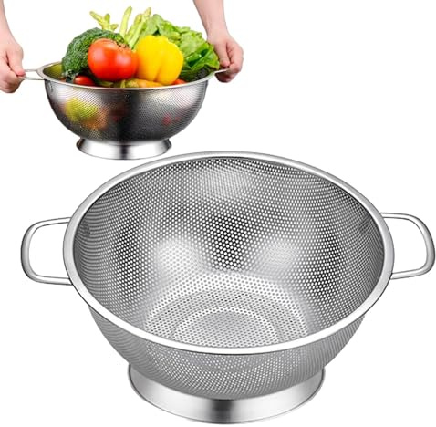 Passoire De Cuisine, Passoires En Acier Inox Microperforée Avec Poignées, Passoire À Pâtes, Passoire En Mailles Fines, Passoires Crépine Micro-Perforées Pour Pâtes Légumes Fruits