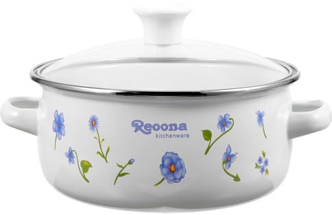 Cabilock Emaille Kochtopf Retro Suppentopf Haushalt Schmortopf Doppelgriff Kochtopf Für Suppe Rippchen Nudeln Porridge