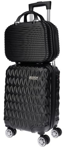 Christian Wippermann kleines 2er Koffer-Set für Kinder Herren Damen mit Hartschalenkoffer Koffer Trolley Reisekoffer Kofferset Handgepäck