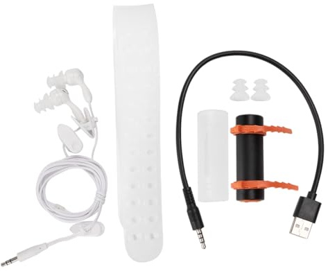Quystetes 4 GB USB MP3-spelare vattentät simning dykning surfing svart headset FM-radio