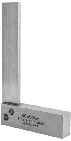 Treki Equerre Menuisier de Précision 80x50 mm L Equerre Charpentier Acier au Carbone Equerre a Chapeau Équerre Combinée à 90 Degrés pour Machines Mettre en Place et Laboratoire Utilisation