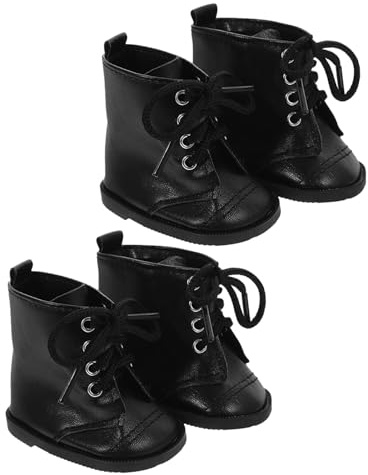 ERINGOGO 2 Par Dockskor i PU Läder Stilfulla Dress Up Boots för Flickdockor Bekväma och Attraktiva Dockskor för Dockkläder och Lek