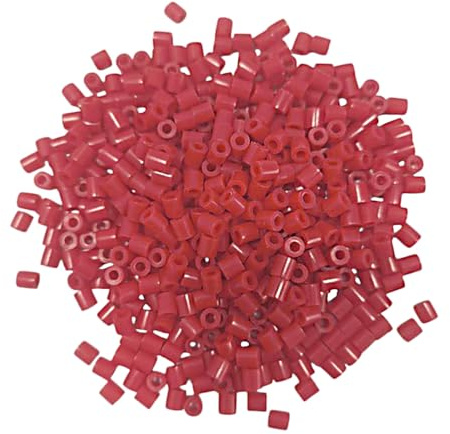 Strykpärlor 3 000 st (5 mm), pixelpärlor, plastcylindrar för halsband, dockor, hantverk, DIY, (röd 3 000 p)