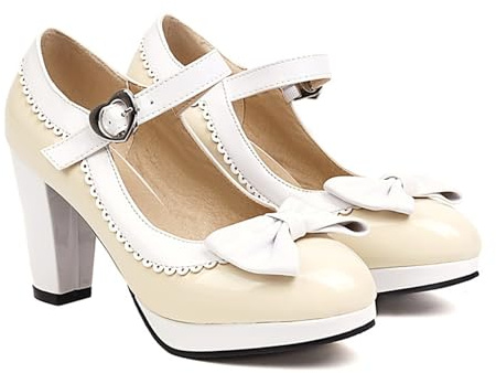 Scarpe tradizionali da donna Dirndl con tacco, scarpe da sposa, scarpe da sera, chiuse con cinghie, tacco a blocco, per Oktoberfest