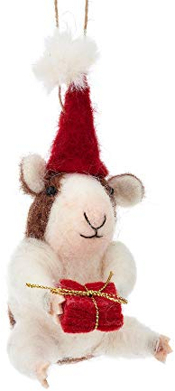 Sass & Belle Christmas Guinea Pig Hanging Felt Decoration