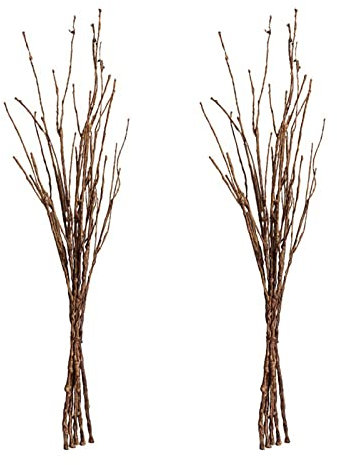 HUIKJI 2 confezioni di rami di salice secchi artificiali da 66 cm, ramoscelli ricci decorativi marroni per decorazioni per vasi per feste e casa, bastoncini per albero pieghevoli per artigianato fai