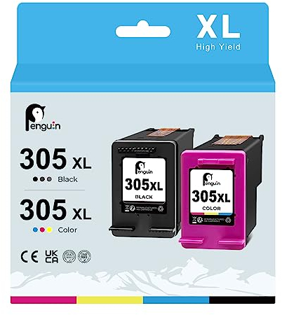 Penguin Druckerpatronen für HP 305XL für HP deskjet 2820e patronen 2800e 2823e 2700e 2710e 4200e 4220e Envy 6010 6020 6022 6420 6430 für HP 305 Druckerpatronen XL(1 Schwarz 1 Farbe)