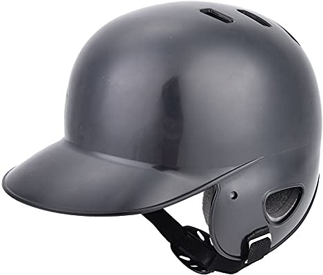 oceanside Casco Protector Deportivo, Equipo De Protección De Casco De Bateo De Béisbol Deportivo con Correa para Niños Adultos Adolescentes(Black)