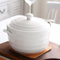 YLME Ceramic Soup Tureen with Lid - Elegant White Design, for Restaurant Home Kitchen,2200ml