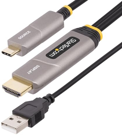 StarTech.com Cavo ottico attivo (AOC) da USB-C a HDMI 2.0 da 9,15 m, 4K 60 Hz, cavo adattatore USB Tipo-C a HDMI, CL3