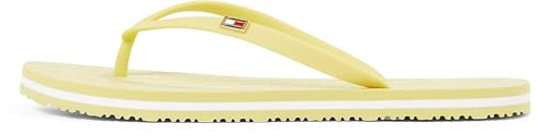 Tommy Hilfiger Damen Flip Flops Strap Beach Sandals mit Logo, Gelb (Meringue), 39