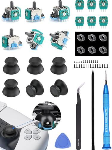 Ps5 Joystick ersättning för Sony PlayStation 5 Ps5 Controller reparationssats för Ps5 analog stick ersättning 3D-sensormodul joystick för Dualsense Ps5 kontroll joystick ersättningstillbehör (6-pack)