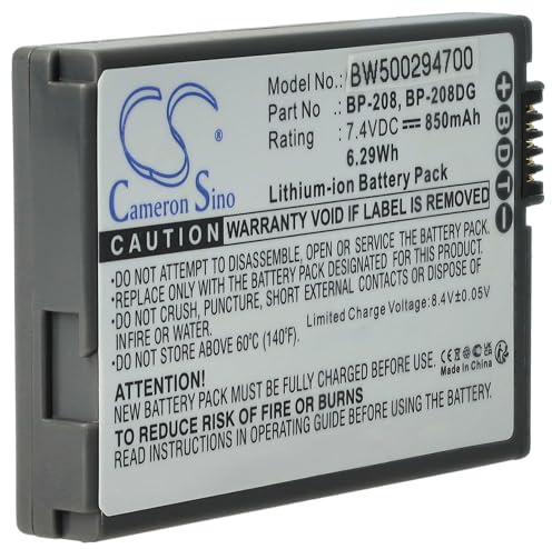 vhbw batteria sostituisce Canon BP-308, BP-315, BP-208 per videocamera camcorder (700mAh, 7,4V, Li-Ion)