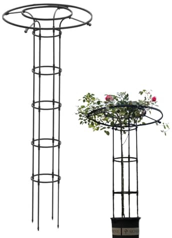 Enrejado vertical de metal para jardín de 180 cm, paraguas de metal, soporte para plantas trepadoras, torre de plantas trepadoras para interiores, soporte decorativo para plantas, verduras, flores