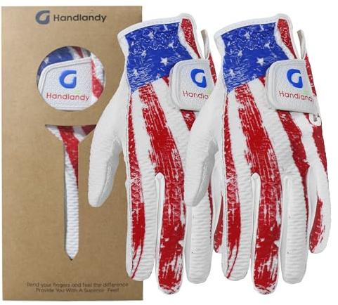 HANDLANDY 2 paia di guanti da golf per bambini, mano sinistra, traspiranti, guanti da golf per bambini, ragazzi e ragazze, S
