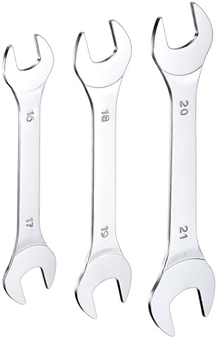 QUARKZMAN 3-delad dubbel skiftnyckel set 16 × 17/18 × 19/20 × 21 mm metrisk skiftnyckel gaffelnyckel supertunn liten platt huvud-nyckel öppen ringnyckel för reparation