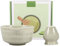 2 Teilige Japanische Matcha Schüssel aus Keramik mit Schneebesenhalter 500ML Chawan Einfach Liefert Schneebesen Teeschale, Chawan Matcha Teeschale für Anfänger DIY Liebhaber Starter(Matcha Grün)