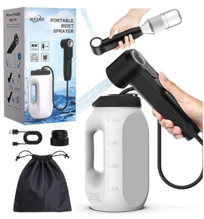 WYJRO Bidet Portatile Post Parto da Viaggio Ricaricabile,Doccia Portatile Elettrico Spray Colonnare E Doccia,60-100 Min,2.5L Peri Bottle Post Partum per Perineali Emorroidi Anziani Bambino Campeggio