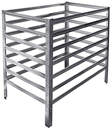 shelfplaza® HOME Komposter Metall 100x110x40 cm/Komposter 440 Liter/Komposter Stecksystem als Garten Komposter Metall verzinkt als Kompostierer für Garten Komposthaufen Metall/Kompost