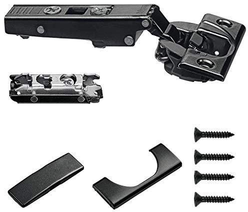Blum Onyx Black Soft Close Overlay Hinge 71B3550OB + Plate + Covers + Screws (6)