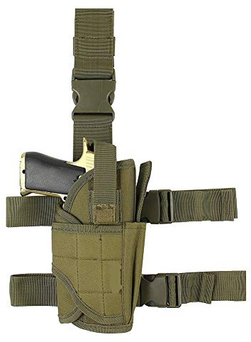 Gexgune Outdoor Caccia Gambe di Combattimento Appeso Pistola Fondina Tactical Nylon Gun Fondina Universale Pistola Attrezzature (Verde)