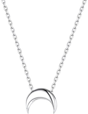 ChicSilver Collana Donna in Argento Sterling 925, Cindolo Luna Piccolo Delicato, Collana Amicizia, Catena Clavicolare, Argento - Regalo Perfetto