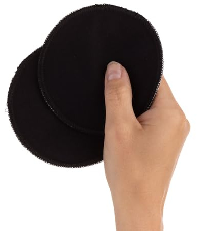Carriwell Cojines De Lactancia De Algodón Lavables, Una Protección Fiable Contra La Humedad, Transpirable, Reutilizable, Incluyendo La República Checa Mujeres[Negro][]