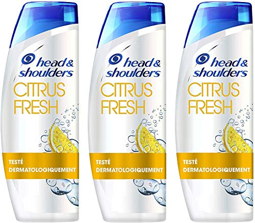Head & Shoulders, Citrus Fresh Anti-Schuppen-Shampoo, langanhaltender Schutz gegen Juckreiz, für fettiges Haar, Zitrusduft, 3 x 500 ml