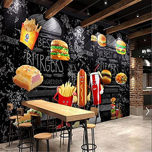 MUMUWUSG Fototapete 3D Effekt Restaurant Pizza Burger Essen Fototapeten Vlies Tapeten Wandtapete Vliestapete Wandbild Wand Schlafzimmer Wohnzimmer Büro Küche 140X70Cm