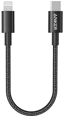 Anker New Nylon USB C to Lightning Cable, Apple MFi Certified for iPhone 14 Series, and More (1FT,Black)