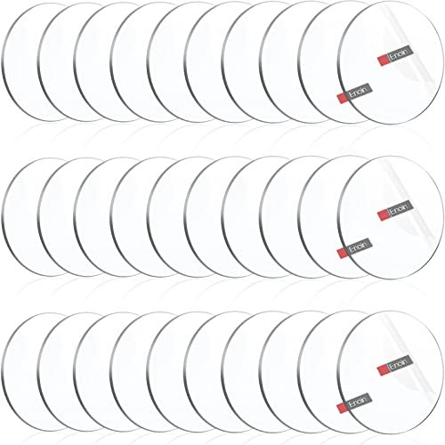 Enoin 30pcs Clear Acrylic/Plexiglass Sheet 2.5 Inch Disc Circle Plastic Sheet 0.060 1/16 Inch Thick, Transparent Board Panel for Glass, DIY Project,Picture Frame,Paintings, Art Craft