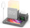 Wireless Charger, COLSUR 3 in 1 Induktive Ladestation 15W Kabelloses Ladegerät und Nachtlicht, Wecker mit Ladestation, induktionsladegerät für iPhone 16/15/14/13/12/11/X/8 Pro Max/Mini/Plus