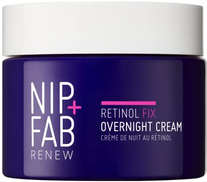 Nip + Fab Retinol Fix Nachtcreme 3 % – mit 0,3 % Verkapseltem Retinol, Bakuchiol, Ceramiden & Hyaluronsäure – Anti-Aging Gegen Falten & Pigmentflecken – Regenerierend & Hydratisierend, Vegan, 50 ml