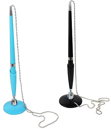 Operitacx 2 Stück Kreative Kugelschreiber Kugelschreiber Für Büro Theke Service-Stift Signierstift Schreibwaren Die Kette Zum Drehen Des Geschäfts
