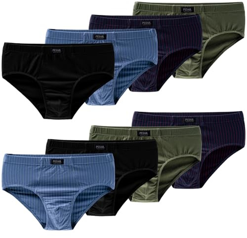 Pesail Herren Slips 10er Pack aus Baumwolle 7XL 10er Pack Farbmix 3