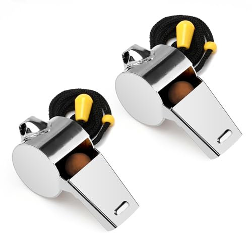 Trillerpfeife,Edelstahl Trillerpfeife,Schiedsrichter Pfeife,2 Stück,Signalpfeife,Handpfeife Sportunterricht,Trillerpfeifen,Schiri Pfeife,Pfeife Sport,Trillerpfeife Laut,Schiedsrichterpfeife