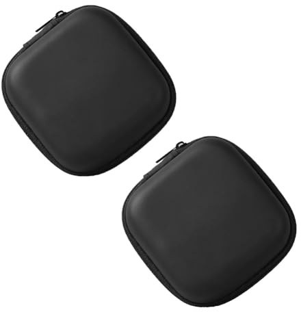 SHUNCHG 2pcs Mini Earphone Case Protective Bag Box Hard Case Zipper Headphone Storage Bags EVA Hard Shell Square Carrying Case Multifunctional Earbud Storage Pouches