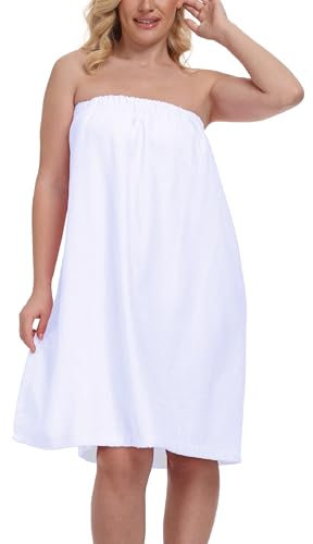 goodmansam Damen Saunakilt Saunatuch 100% Baumwolle Spa Body Wrap Bademantel mit praktischem Schnellverschluss Klettverschluss